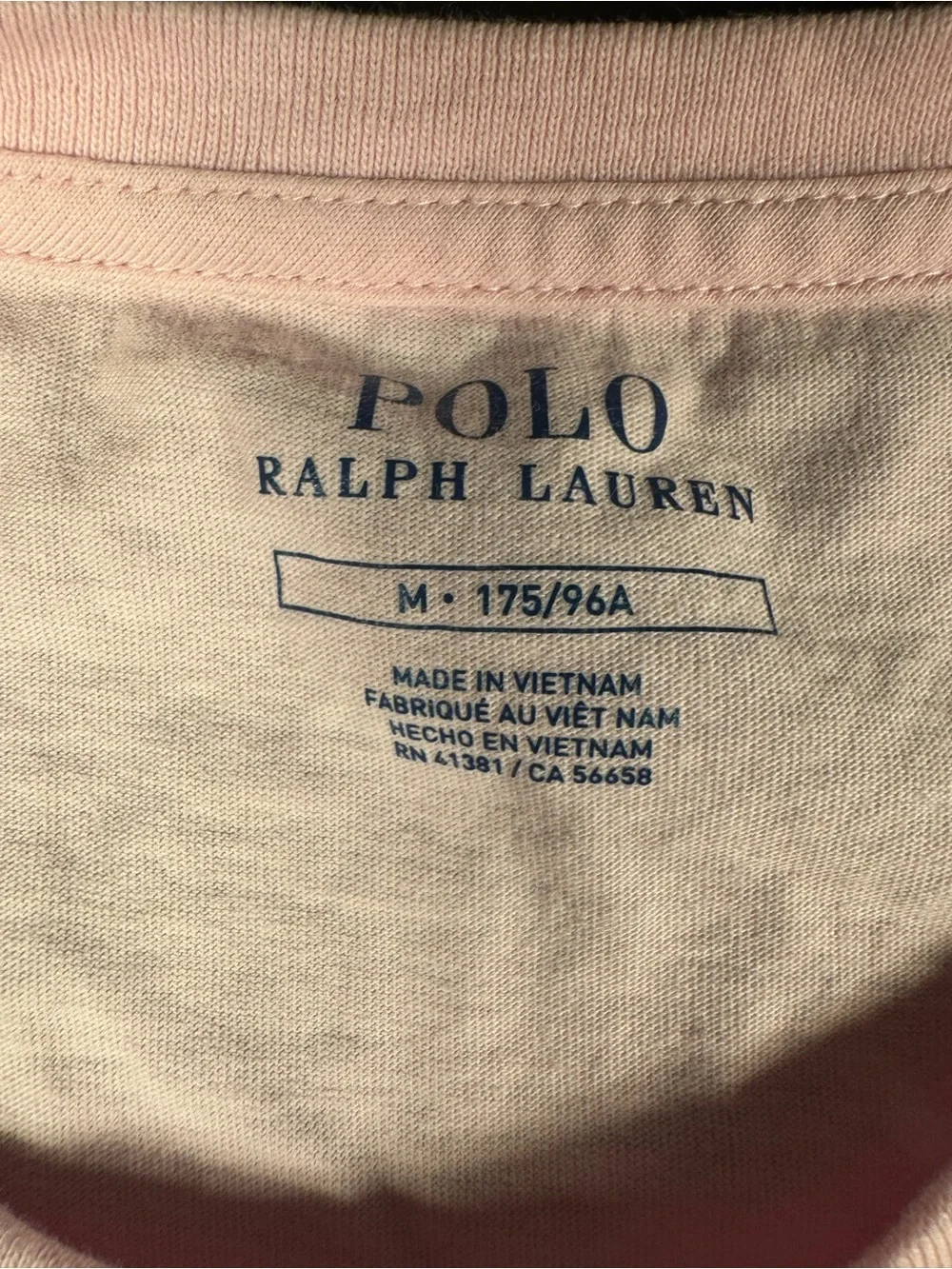 Polo by Ralph Lauren Light Pink Tee with Blue POLO 1992 Graphic